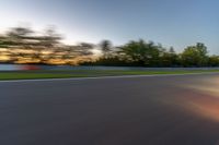 Race Track in Europe with a Clear Sky and Motion Blur