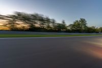 Race Track in Europe with a Clear Sky and Motion Blur