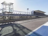 Race Track Road with Clear Sky and Sun