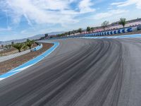 Race Track in USA: Asphalt Curves on a Cloudy Day