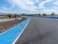 Race Track in USA: Asphalt Curves on a Cloudy Day