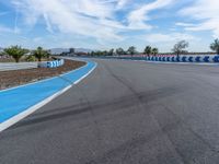 Race Track in USA: Asphalt Curves on a Cloudy Day