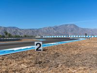 Race Track in the USA: Daytime with Cloudy Skies