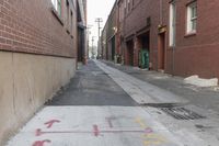 Red Brick Alleyway at Dawn in Denver, Colorado