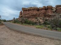 Red Rock Canyon in Utah Under a Gloomy Grey Sky