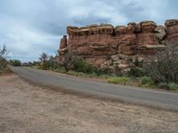 Red Rock Canyon in Utah Under a Gloomy Grey Sky