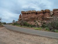 Red Rock Canyon in Utah Under a Gloomy Grey Sky