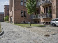 Residential Alley Way in Berlin Under a Clear Sky