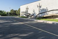 Residential Area on City Street with Warehouses 003