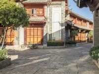 Residential Area with Historic Architecture and Cobblestone Roads