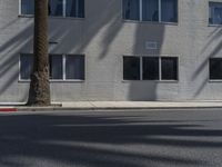 a view of a building from the street with trees in front of it and a fire hydrant on the sidewalk