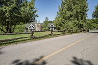 Residential Area in a Suburban Neighborhood: Lined with Trees and Grass