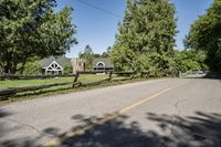 Residential Area in a Suburban Neighborhood: Lined with Trees and Grass