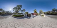 a fisheye photo taken of a home in palm beach, florida is being displayed as 360 - lens