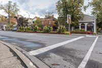 Residential Neighborhood in a Canadian Town Road