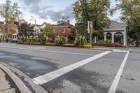 Residential Neighborhood in a Canadian Town Road