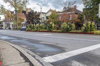 Residential Neighborhood in a Canadian Town Road