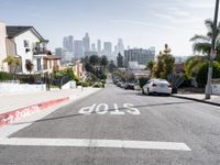 Residential Road in Los Angeles with Clear Sky