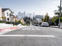 Residential Road in Los Angeles with Clear Sky