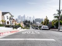 Residential Road in Los Angeles with Clear Sky