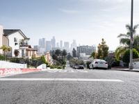 Residential Road in Los Angeles with Clear Sky