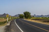 Residential Road in Mountain Landscape