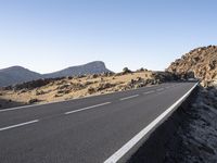 Road Asphalt Desert Landscape Mountains in Tenerife 001