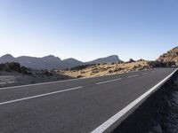 Road Asphalt Desert Landscape Mountains Tenerife 002