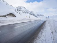 Road with Asphalt: Water and Mountain View