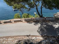 Road with Coastal Landscape in Mallorca: A Clear Sky Above