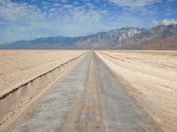 Road, Sky, and Mountain Landscape in California