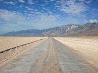 Road, Sky, and Mountain Landscape in California