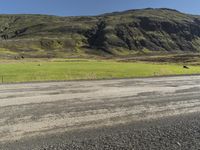 Road through Highland Prairie in Iceland