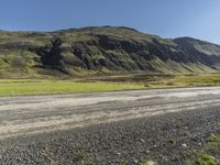 Road through Highland Prairie in Iceland