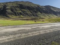 Road through Highland Prairie in Iceland