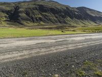 Road through Highland Prairie in Iceland