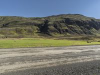 Road through Highland Prairie in Iceland