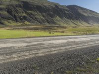 Road through Highland Prairie in Iceland