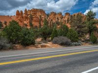 Road Through Red Rock Landscape in Utah