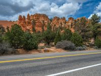 Road Through Red Rock Landscape in Utah