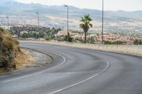 Road Through Rural Landscape in Granada, Spain