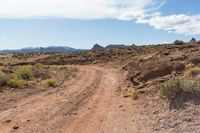 a small dirt path winds through the desert near a mountain peak in arizona's southwest