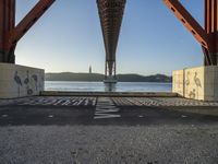 Road towards the Lisbon Harbor at Dawn