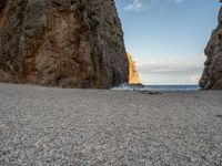 Rock Wall Beach Canyon with Ocean View in Majorca