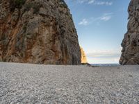 Rock Wall Beach Canyon with Ocean View in Majorca