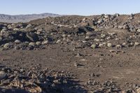 Rocky Desert Terrain with California Mountain View