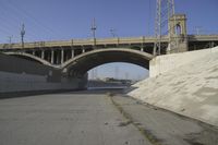 Rugged Concrete Bridge over the Los Angeles River