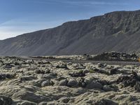 an image of a mountain landscape with rocks and gravels on the ground on a sunny day