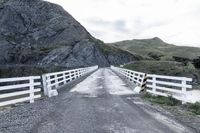 Rugged Mountain Landscape with Road Bridge