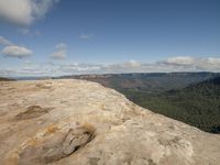 Rugged Mountain Landscape View with Cumulus Clouds